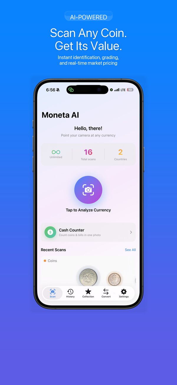 Scan any coin and instantly see its value
